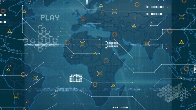 Animation of globe of network of connections with peoples photos