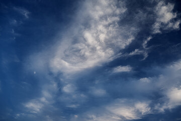 Blue sky with clouds. Nature background.