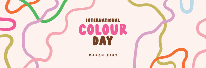 Obraz premium Set of Colour Day Posters with Playful Abstract Wavy Lines