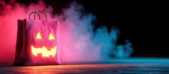 Halloween Jack-o-lantern bag with spooky smoke effects.