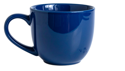 tea cup of blue colour isolated on transparent background
