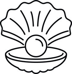 Pearl in opened seashell representing ocean treasure and natural beauty © anatolir