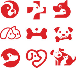 Set of pet dog icons