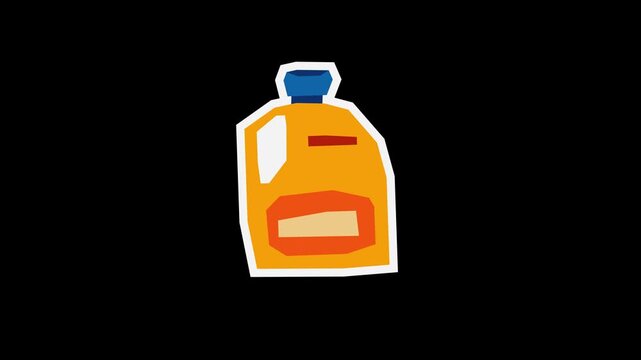 Colorful Animated Cleaning Service Design Elements, 4K Stop Motion Cutout Style, Flat Color Loop with Alpha Channel Transparent Background