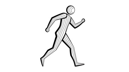Obraz premium Simple line drawing of a person running