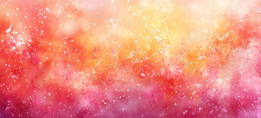 An abstract watercolor background with warm shades of pink, orange, and yellow, blending smoothly to create a soft and vibrant effect