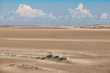 Salt marshes landscape in Los Monegros. Saladas Sastago. Aragon, Spain
