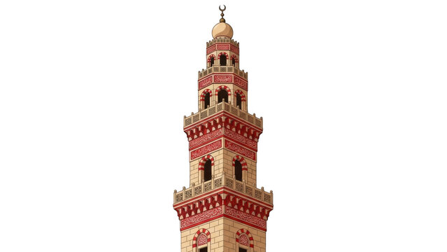 Mosque minaret illustration isolated on transparent background