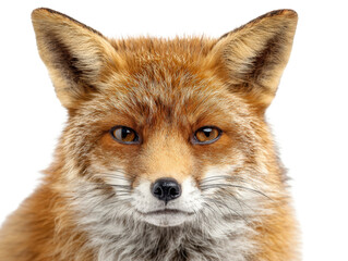 Fototapeta premium Red Fox Portrait on White Background