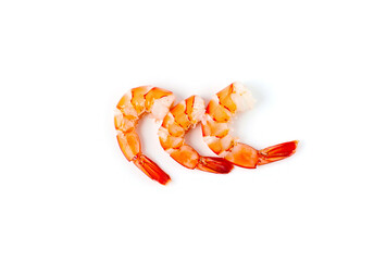 prepared shrimp isolated on a white background