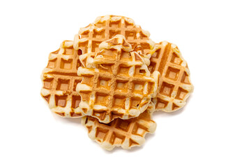 Belgian waffle isolated on White Background