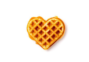 Belgian waffle isolated on White Background