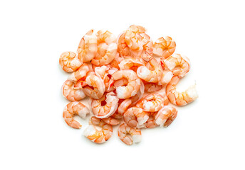 prepared shrimp isolated on a white background