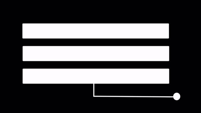 animation call out tittle with three white rectangle animation 4k in transparent background