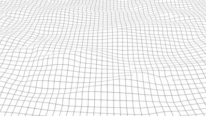 シンプルな白い背景上の網目模様が穏やかに波打つ