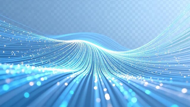 Blue light tunnel with white lines converging in center