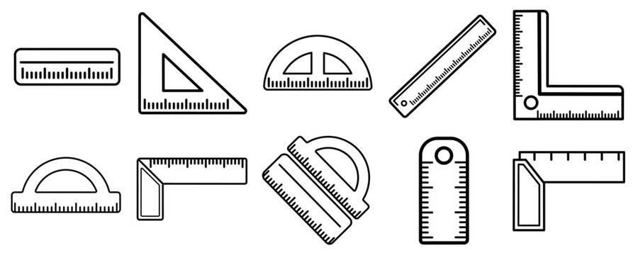 Outline ruller icon isolated sign symbol vector illustration - Collection of high quality vector icons