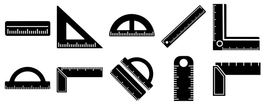 Solid ruller icon isolated sign symbol vector illustration - Collection of high quality vector icons