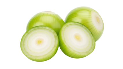 Fresh peeled onions isolated PNG on transparent background, healthy cooking ingredient for culinary use and vegetarian recipes