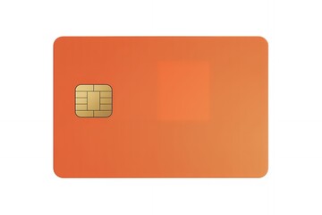 A vibrant orange payment card featuring a prominent emv chip for secure transactions