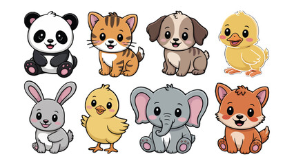 Adorable Baby Animals Collection: A captivating assortment of charming baby animals, each brimming with cuteness and innocence, ready to bring joy to any project.