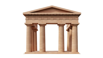 Naklejka premium Ancient Greek temple building isolated PNG, classical architecture with columns on transparent background for historical and educational use
