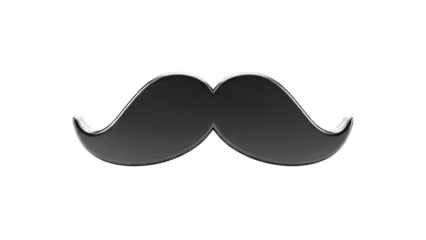 Glossy Black Mustache Symbol