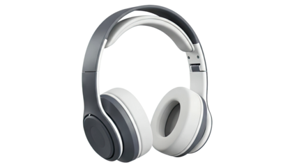 Over-ear headphones in dark gray and white