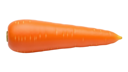 Vibrant orange carrot isolated PNG on transparent background, healthy vegetable for cooking and vegetarian diet