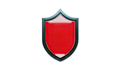 Red shield with black border