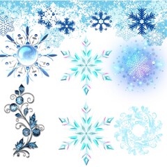 Naklejka premium Abstract golden snowflakes border isolated on white background. Christmas card with snowfall, star, sparkling and glitter texture. Luxury New year 2026 ornament. Vector