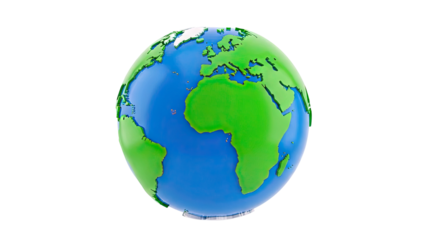 Stylized Globe of Earth with Africa and Europe