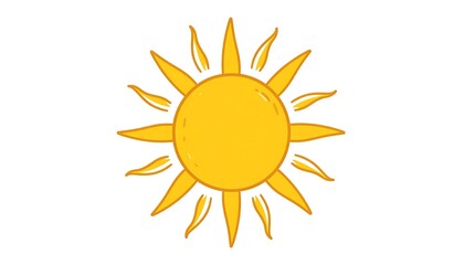 Fototapeta premium Simple illustration of a yellow sun.