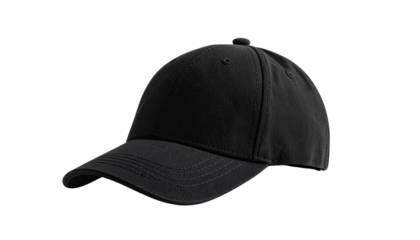 Stylish Black Peaked Cap on White Background for Fashion Design and Mockups isolated on solid white background1