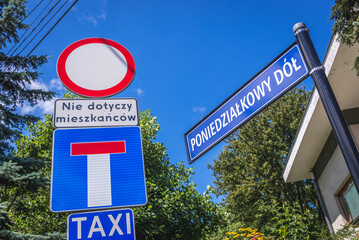 Poniedzialkowy Dol Street in Cracow in Poland