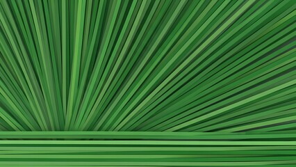 緑の線が放射状に広がる抽象的な背景、明るい光のベクター
