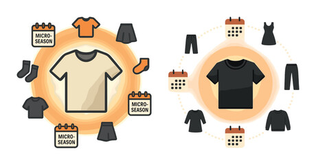 Micro-seasonal wardrobe rotation with weather-specific outfits and accessories