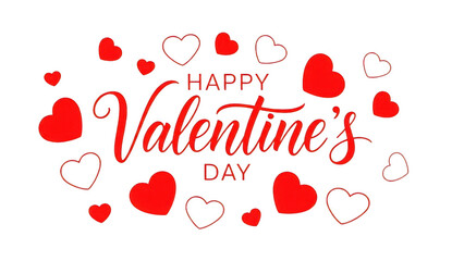 Happy valentine's day hearts isolated on transparent background