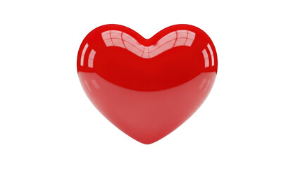 Red heart icon isolated on transparent background