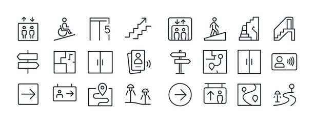 Minimalistic line icons for navigation and accessibility