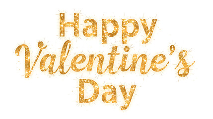 Obraz premium Sparkling gold glitter text happy valentine's day isolated on a white background