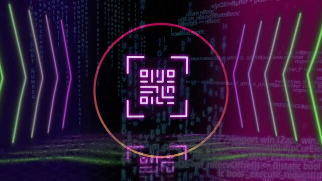 Animation of flickering qr code and data processing