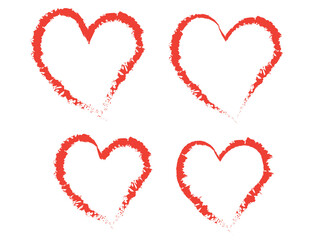 Romantic Valentine's Day Graphic Collection with Couple Silhouettes, Red Heart Elements, and Elegant Greeting Card Templates