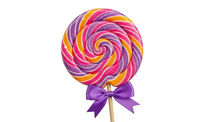 Colorful lollipop isolated on transparent background