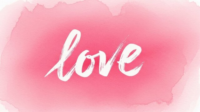 Stunning pink watercolor background with elegant love text