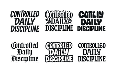 Fototapeta premium Artistic Lettering Grid. Controlled daily discipline. Set lettering. harmonious lettering variations of the same emblematic concept, each with different