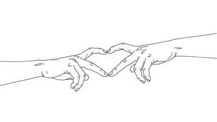 Hands forming a heart shape isolated on transparent background