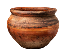 PNG Rustic clay pot with texture