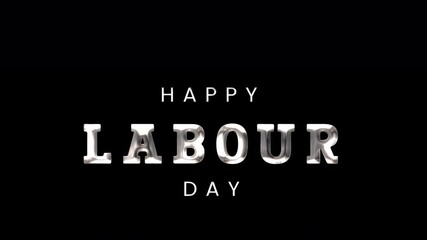 Text happy labour day in a stylized font, perfect for posters, banners, social media graphics, or email newsletters celebrating labour day.