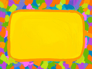 Colorful Abstract Frame with Yellow Copy Space Background